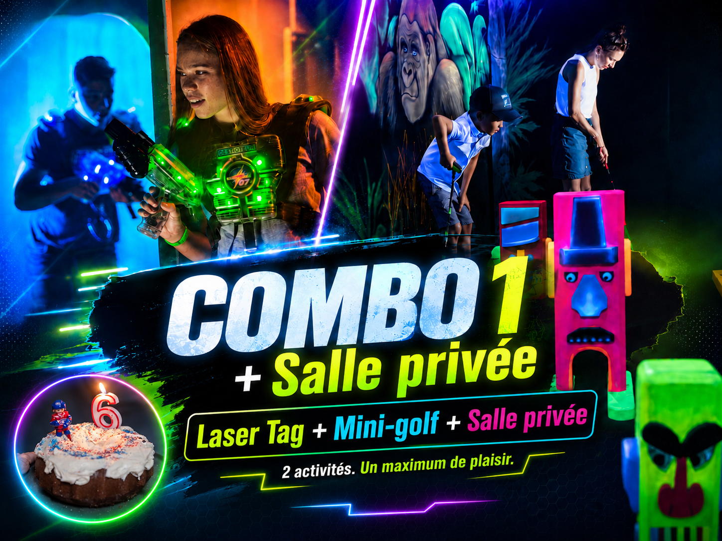 Combo 1 + 1h Salle