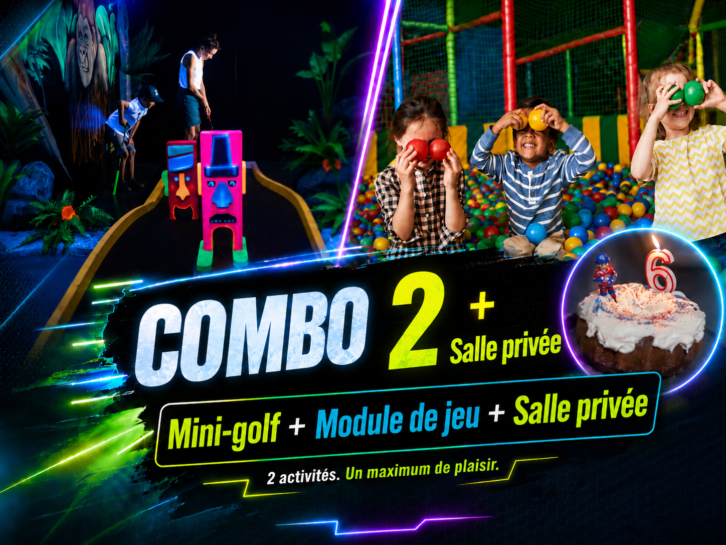 Combo 2 + 1h Salle