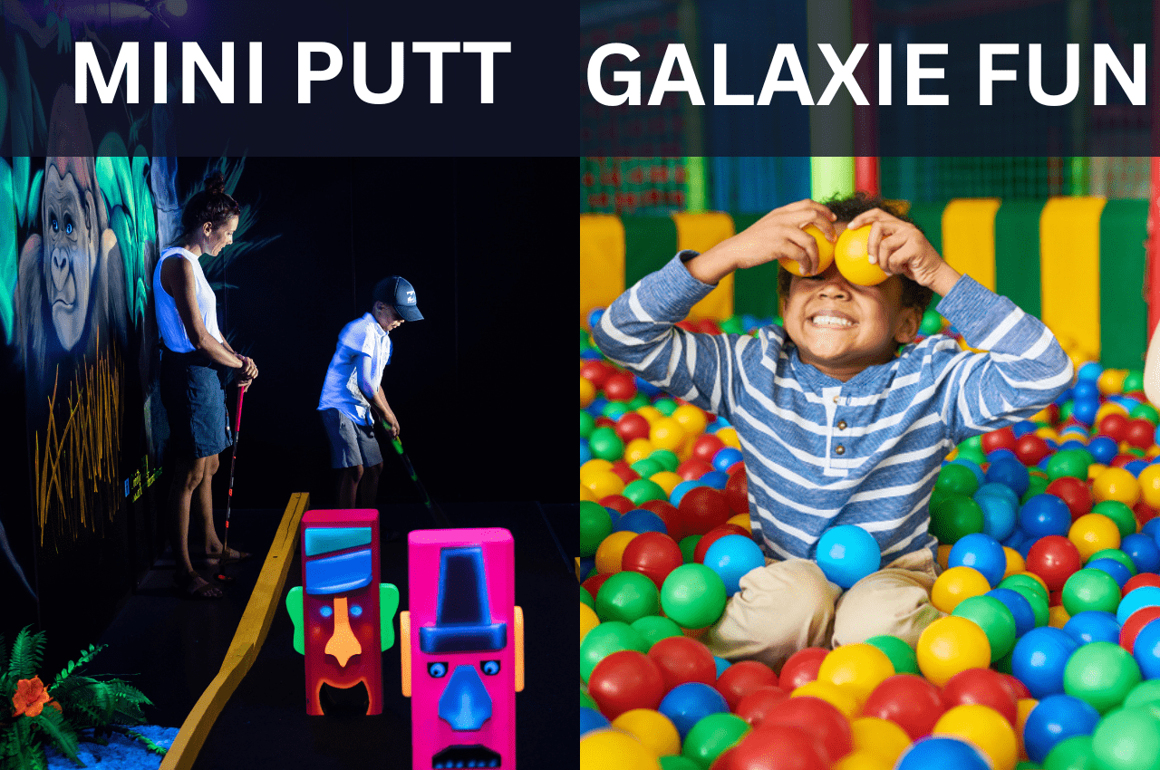 Combo mini-golf fluo et module de jeux pour enfants à Drummondville